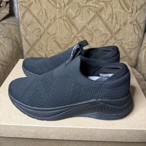 Dansko Pep Running Shoes Womens 37 / 6.5-7 Black Knit Slip On Sneakers Excellent